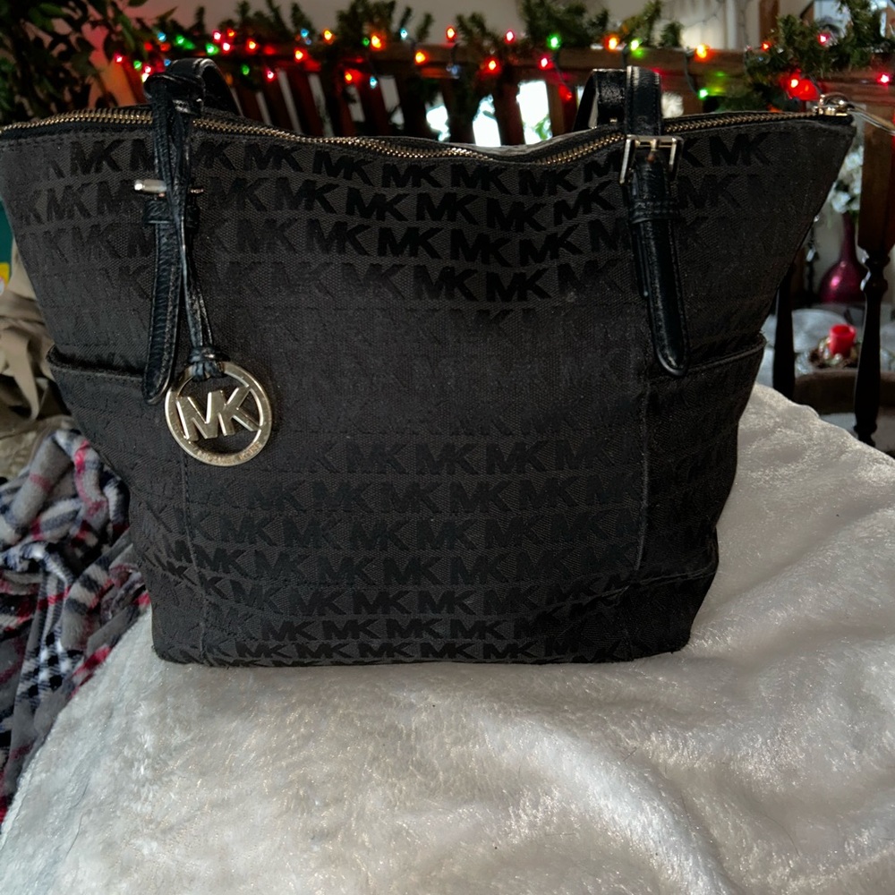 Michael Kors Black MK Logo Tote